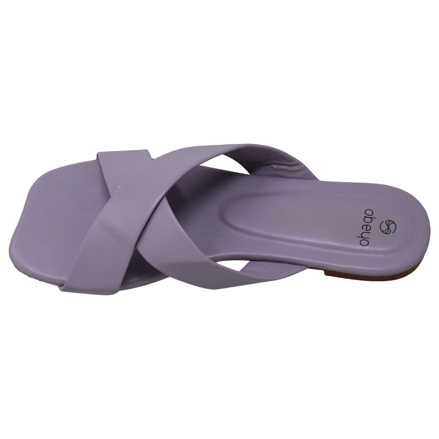 SOBEYO Square Toe Crossband Slide Sandals Lilac