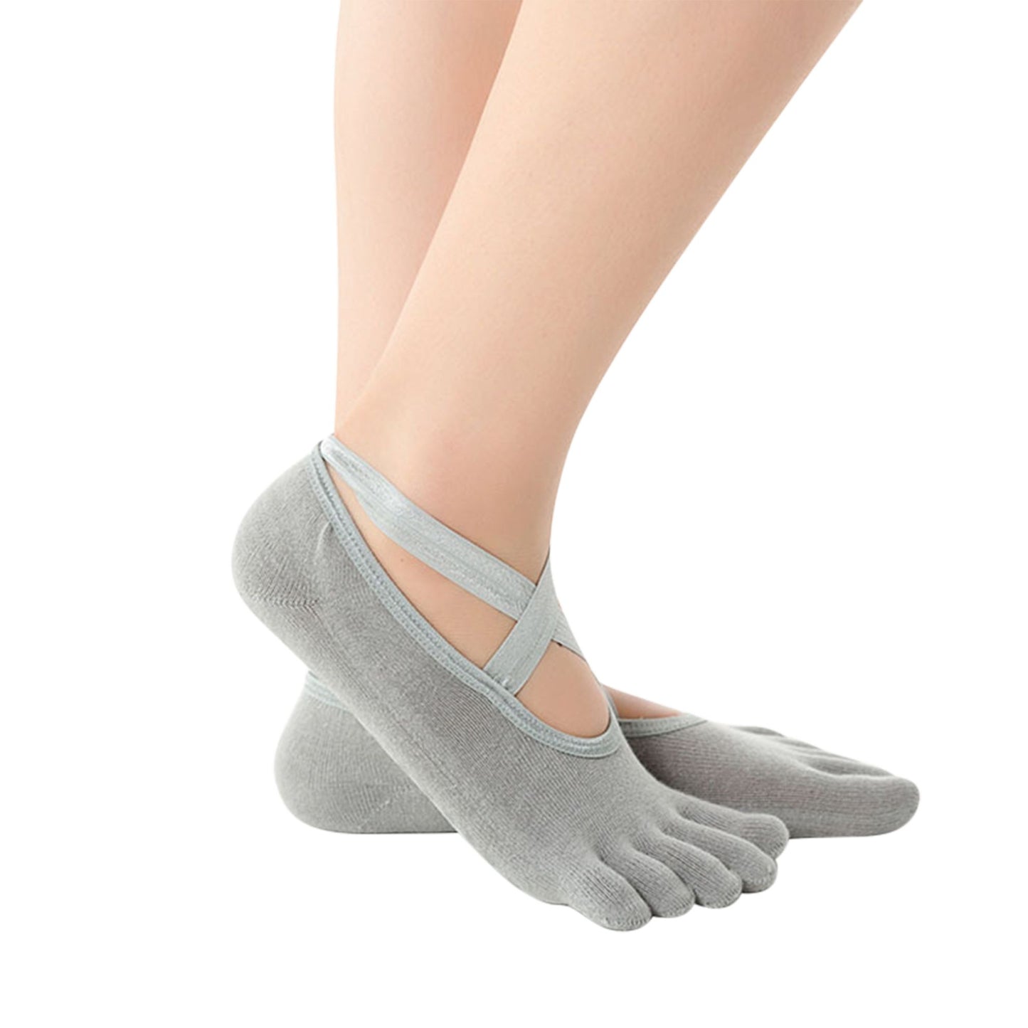 SOBEYO Yoga Socks Elastic Straps Non-Slip Grips Barefoot