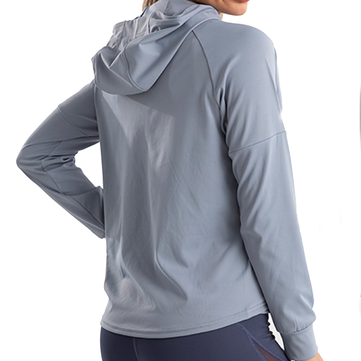 SOBEYO Full-Zip Jacket Lightweight Breathable Yoga Fitness Work-out sport Hoodies Gray