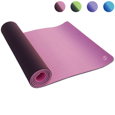 SOBEYO Yoga Mats Double Layers Eco Friendly TPE 1/4 inch –