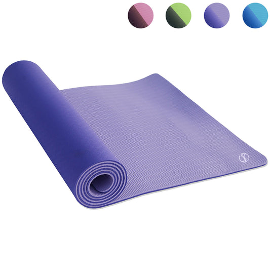 SOBEYO Yoga Mats Double Layers Eco Friendly TPE 1/4 inch